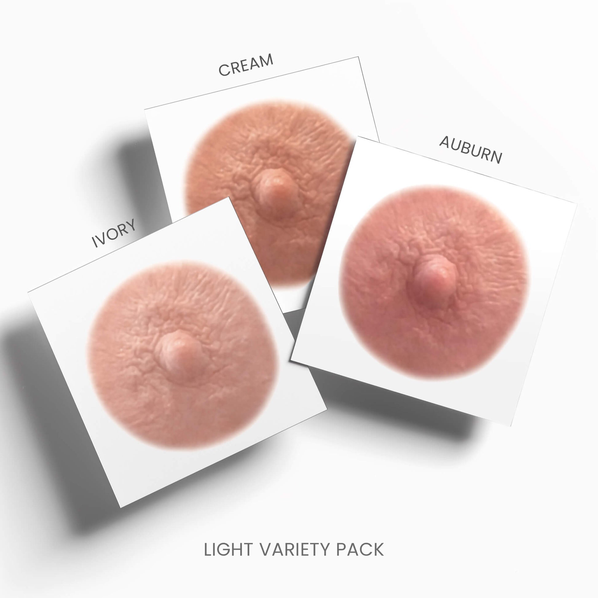 TataTattoos temporary tattoos Light Variety Pack in shades Ivory Cream and Auburn for women who've undergone mastectomies due to breast cancer