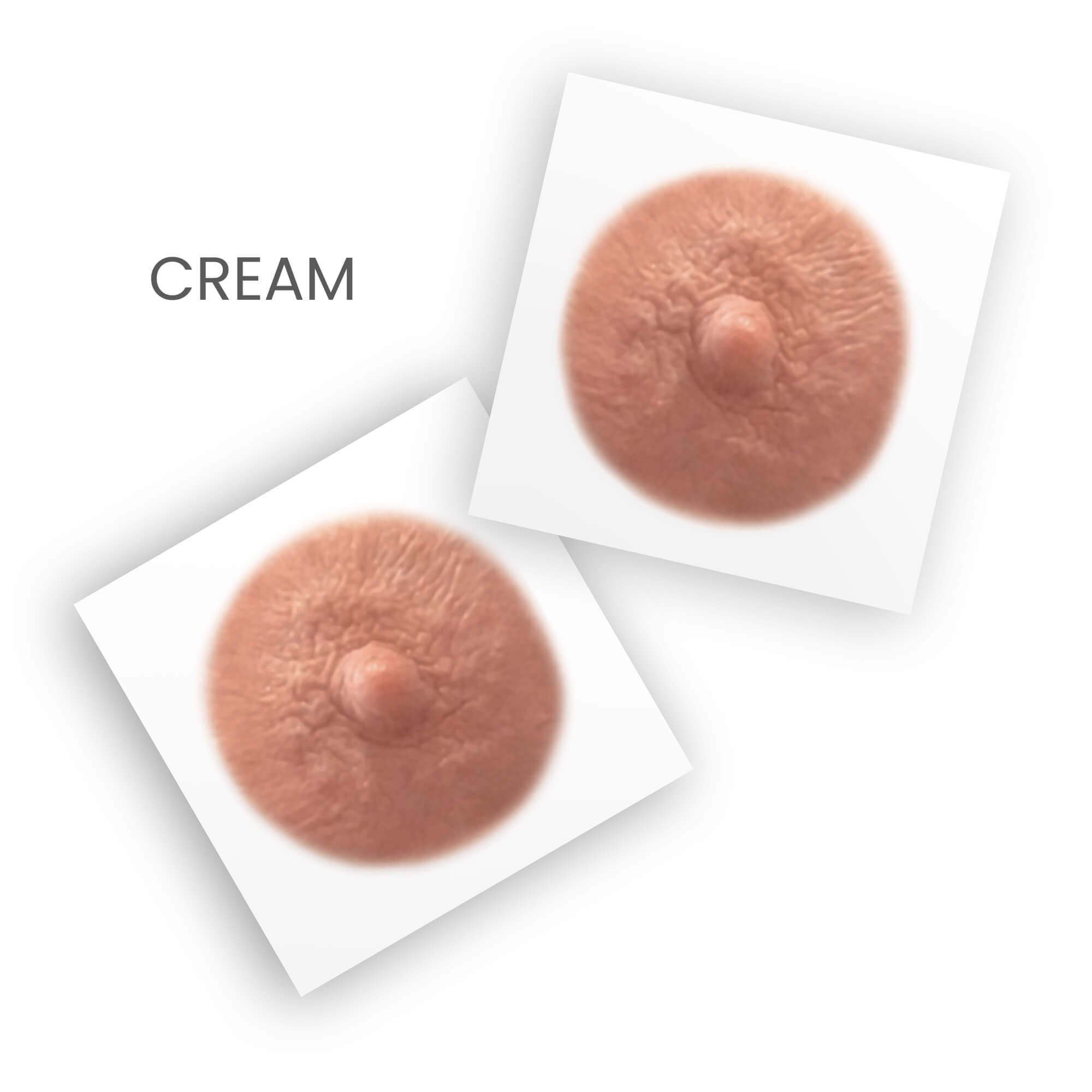 Pair of post mastectomy temporary nipple tattoos  for women who've undergone mastectomies due to breast cancer in cream shade
