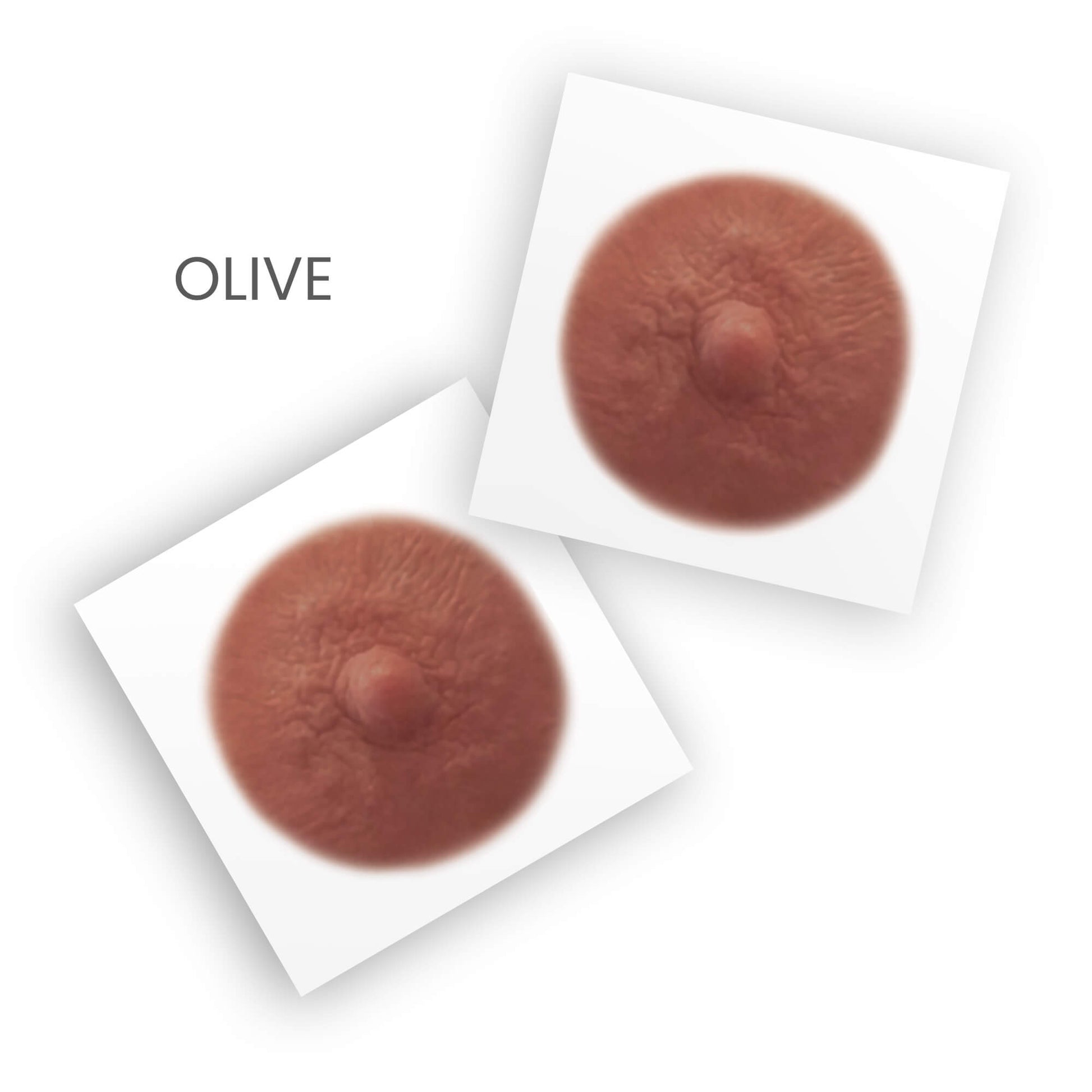 Pair of post mastectomy temporary nipple tattoos  for women who've undergone mastectomies due to breast cancer in olive shade