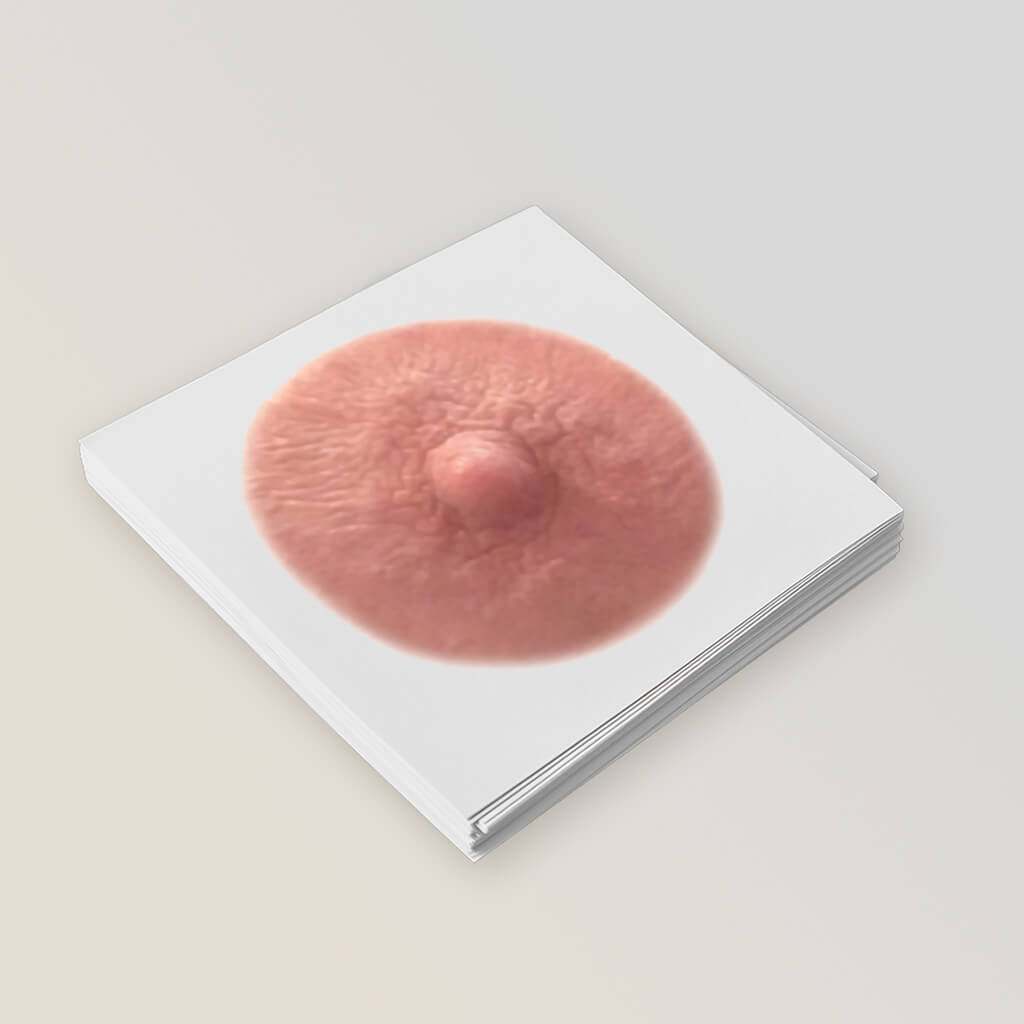 Stack of multiple post mastectomy temporary nipple tattoos  for women who've undergone mastectomies due to breast cancer in auburn shade