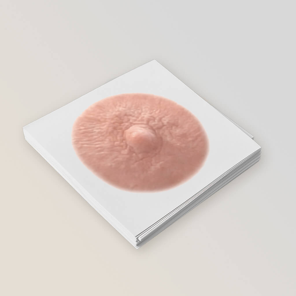 Stack of multiple post mastectomy temporary nipple tattoos for women who've undergone mastectomies due to breast cancer in ivory shade