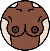 Illustration of a black woman breasts