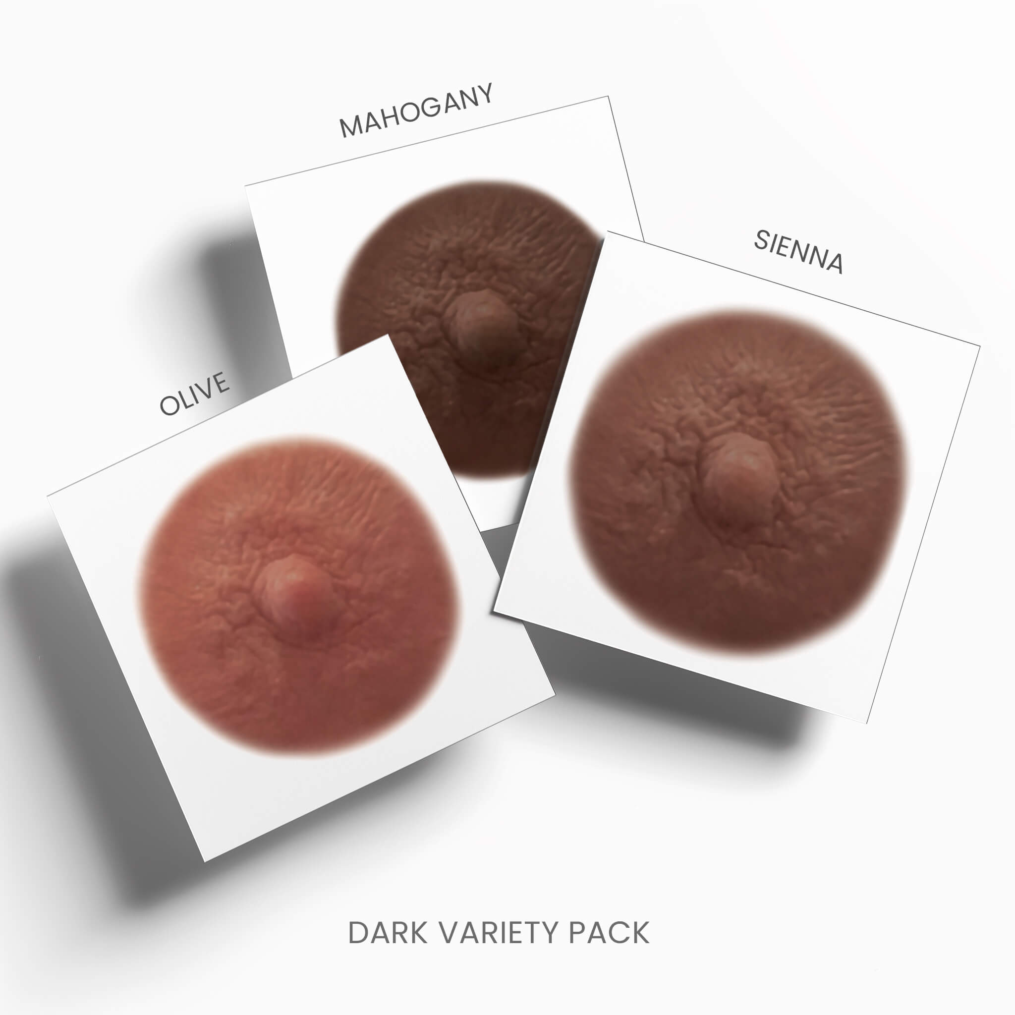 TataTattoos temporary tattoos Dark Variety Pack in shades Olive Sienna and Mahogany for women who've undergone mastectomies due to breast cancer