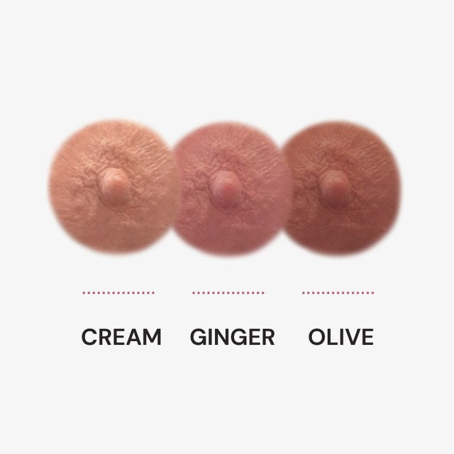 Variety pack with Cream, Ginger and Olive temporary nipple tattoos